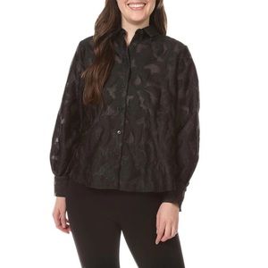 Masai Copenhagen Malngrida Jacquard Black Floral Blouse XS